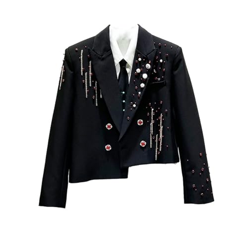 Veste de costume courte homme pour briller en soirée avec un blazer décontracté à strass
