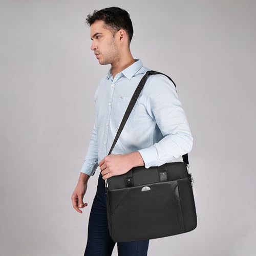 Image of KARA Unisex Nylon Vertical Messenger Bag for iPad - Crossbody Shoulder Sling Bag for Men & Women, Office, Travel & Daily Use, Multi-Pocket Small Bag I Travel Bag I Small Pouch