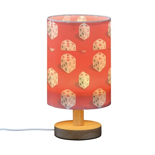 Lámpara de mesa roja patrón dados 3D 24.64 cm alto miniatura 2