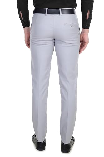 Image of Men's Stretchable Solid Plain Formal Trousers - Regular Fit Stylish Pants for Office & Party, Fashionable Dress Trousers for Men