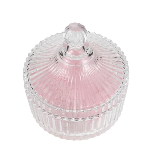 Houppette extra large 135x45 mm visage et corps avec son pot en verre transparent réutilisable