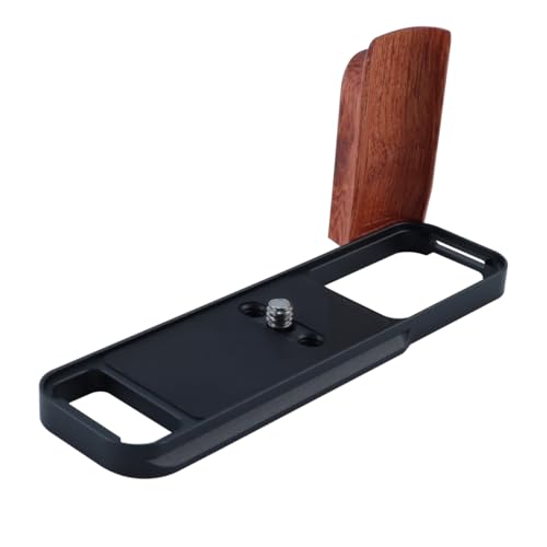 Placa de liberación rápida Ubric X-E5 en L con mango de madera para trípodes Arca 2