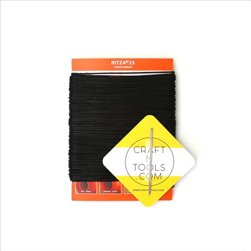 Black 0.6mm RITZA 25 Tiger Thread para Costura miniatura 2