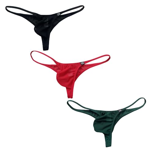 Men's Low Rise Sexy G-string Panties See Through Mesh Thongs Bulge Pouch T Back Thongs
