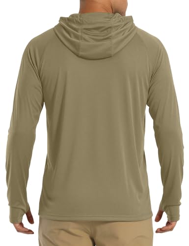Image of MAGCOMSEN Men's Hooded UPF 50+ Sun Protection T Shirts Long Sleeve Athletic Fishing Shirts Rash Guards