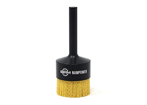 Image of BRM AEB20010080 NAMPOWER End Brush, 2 inch Diameter, 5.250 inch OAL, 80 Grit, Ceramic Abrasive Filament