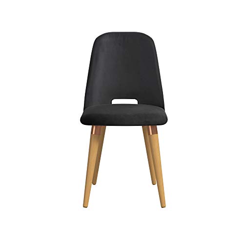 Get Popular Offer Manhattan Comfort Selina Mid Century Modern Upholstered Living Room Armchair, 17.71", Black