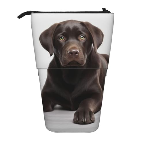 LHBWCVN 犬 コスメ バッグ 立ち筆箱 伸縮式ペンシルバッグ 携帯用 ペンシルホルダー かわいい 立ち上がり ペンシルポーチ レディース メンズ 旅行 コインポーチ 財布