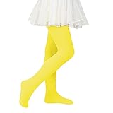 American Trends Ballet Tights for Girls Toddler Dance Tight Footed Kids Leggings Baby Elastic Stocking for Girls Bright Yellow 3-6X