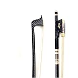 ZUOMU 1PCS Silk Silk Silk Tressage Grid Fibre De Carbone 4/4 Bow Fiddle, White Horesehair Horsetail Archet Violon Standard