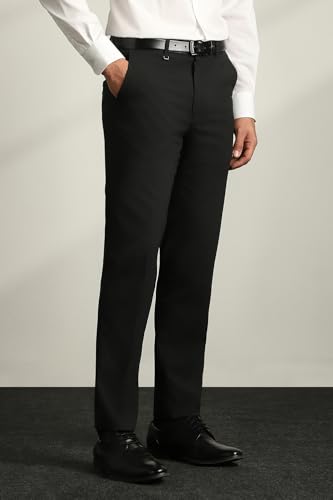 Image of Van Heusen Men's Mid Rise Slim Fit Premium Formal Trousers | Superior Comfort | Auto-Flex Waist Band | Soft Touch