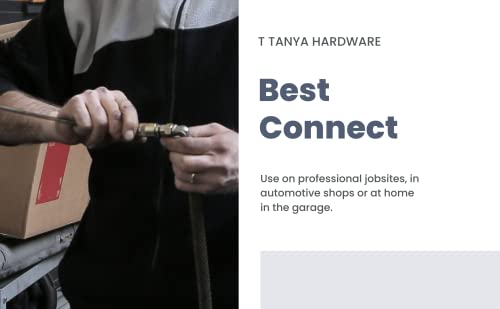 Brass Coupling 1/4 Inch NPT Female x 1/4 Inch NPT Female Hex Head Pipe Fitting, Pack of 10, Compressor connector 1/4 fnpt to 1/4 fnpt Coupler, Air Hose Adapter Brass Fittings