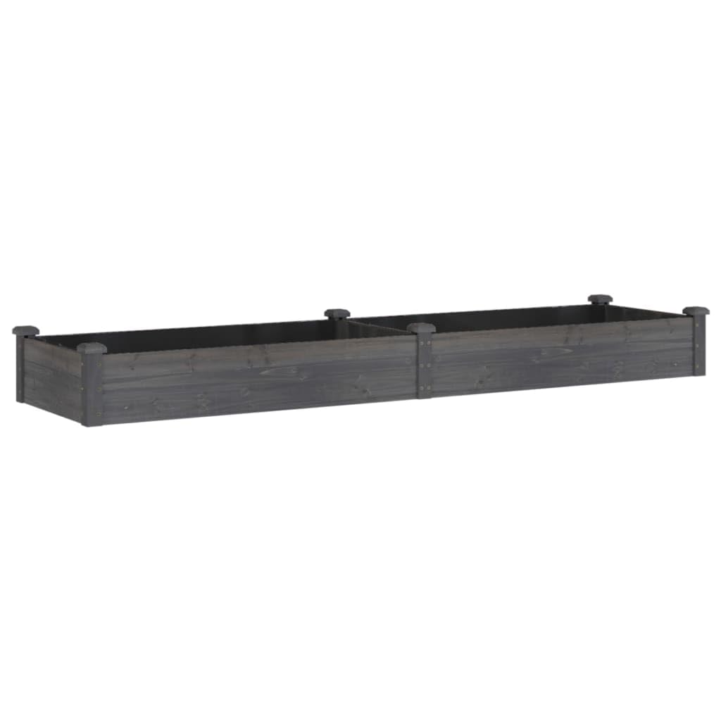 Vidaxl Grey Garden Raised Bed, Outdoor Raised Planter With Liner, Planter Pot For Vegetable Fruit, Flower Bed For Patio Backyard, Solid Wood Fir