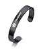 VNOX Free Engraving Stainless Steel Medical Alert ID Cuff Bracelet for Men Women,Black,8 Inche