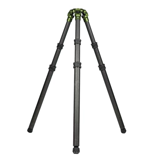 FatBoy Tripods Elevate 3 Section Tripod - Carbon Fiber and Aluminum Tripod with Durable Frame Lightweight Stable Design Bubble Level Adjustable Legs and Hands-Free Operation for Hunting Shooting