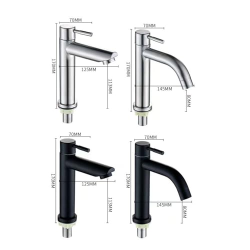 Robinet eau froide simple évier lavabo sur comptoir noir 304 - 7