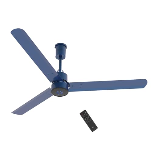 V Guard Zenair Pro BLDC Ceiling Fan 1200 mm | BEE 5-Star Energy Saving | High-Speed BLDC Motor (370 RPM) | Remote Control with 6 Speeds | UI LED speed indicator | 2-Year Warranty | Sapphire Blue