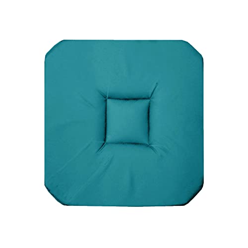 douceur d'intérieur, Galette 4 Rabats (36 x 36 x 3.5 cm) Panama Bleu, Coton