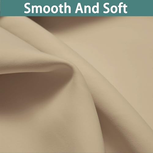 Image of Yakamok Beige 100% Blackout Curtains 96 Inches Long for Bedroom 62 inch Wide | Blackout Curtain Panels for Bedroom, 2 Thick Layers Grommet Top Thermal Insulated Drapes with Black Liner for Living Room