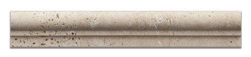 Ivory Travertine Honed 2 X 12 Chair Rail Ogee-1 Molding - Standard Quality - Box Of 15 Pcs #TOP1
