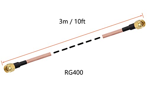 Vecys SMA Antenna Extension Cable SMA Male to Male Pigtail Cable WLAN Antenna Cable RG400 10ft/3m for WiFi Wireless Network 2G 3G 4G Antenna Router GSM Bluetooth WLAN LAN - Image 3