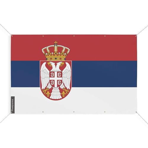 Drapeau Serbie 90x135 cm avec 10 oeillets pour mât extérieur - 2