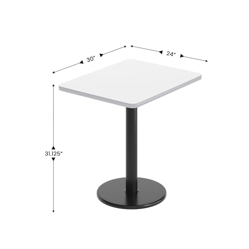 Flash Furniture 30x24 Rectangular Table and 18" Round Base, White by Flash Furniture - Used condition - Image 4