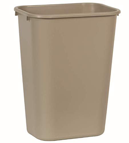 Image of Rubbermaid Commercial Products Deskside Wastebasket /Trash Can, 10.25-Gallon /41-Quart, Beige, Plastic, Garbage Can for Home /Office, Fits Under Desk /Sink /Cabinet, Pack of 12