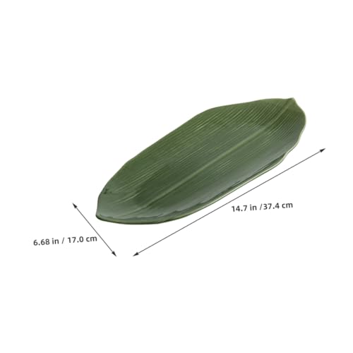 Plato sushi de cerámica VILLCASE forma hoja 14.72x6.69x1.38 in miniatura 7