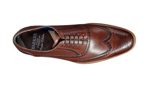 Image of BARKER Valiant Men's Handmade Oxford Derby Shoes - Premium Calf Leather, Goodyear Welted, Hand-Painted Finish, Classic Formal Style