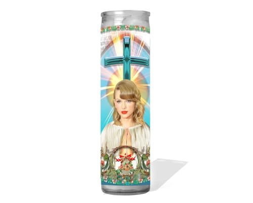 Patron Saint of 1989 - Celebrity Prayer Candle : Unscented | 8 inch Glass Prayer Votive - Handmade in USA | Funny Gift Idea