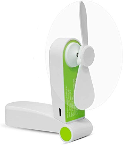 Mini Fan Battery Operated Fan Portable Fan Handheld Fan Battery Powered Fan USB Rechargeable Fan Quiet Travel Fan Small Personal Fan Hand Fan Outdoor Fan for Men Women (3x3.6x9.2cm, green)