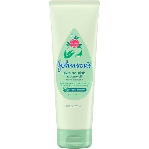 Image of Johnson's Skin Nourish Creamy Oil Aloe Scent & Vitamin E 8 Ounce