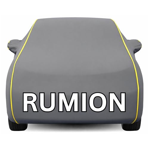 Image of Kayme Premium Grey Rumion Car Cover Waterproof for (All Models & Variants - Petrol, Diesel, CNG & EV) |Speacially Custom Fit with Mirror Pockets |All-Weather Protection - Outdoor Car Body Cover