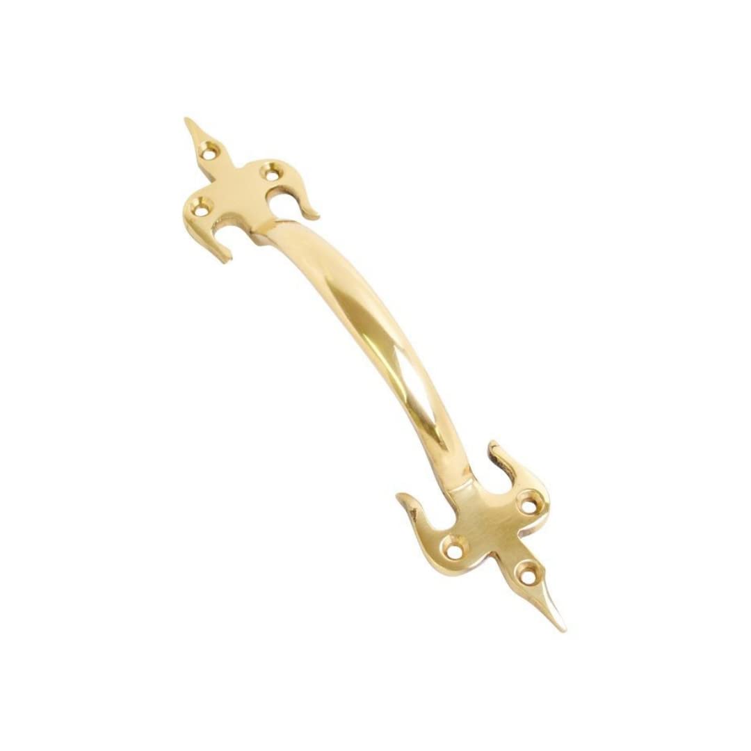 Vibe Brass Pull Handle Fleur De Lys 175Mm On Pull Handle On For Internal Doors