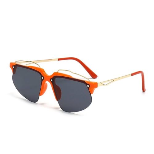 Lunettes de soleil sans bords carrées punk rétro chic pour homme et femme