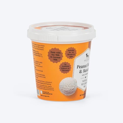 Image of HUFT Peanut Butter & Banana Dog Ice Cream Mix - 40 gm (Pack of 3) | Natural Treats with Prebiotics for Dogs | Easy to Prepare Frozen Dessert | Healthy Snack for All Life Stages & Breeds Dogs