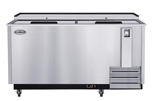 KoolMore KM-BOC65-SS 65 in. Commercial Bottle Cooler in Stainless-Steel with Built-in Opener, ETL Listed, 19 cu. ft