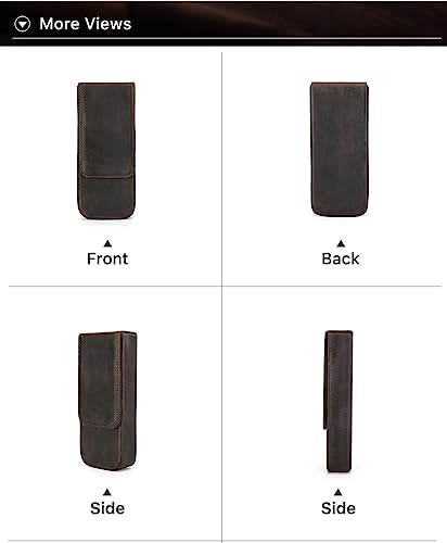 Image of 3 /12 Leather Pen Case Pack Handmade Drawer Style Detachable Magnetic Pen Case (3 BROWN)