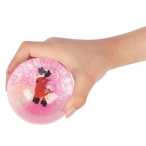 Fun Express Christmas Bouncy Balls for Kids Party Favors - 12 Pack Glitter Water Filled Holiday Bounce Balls with Santa, Snowman Characters | Perfect Stocking Stuffers & Goodie Bag Toys for Ages 4-8 by Fun Express - Image 2