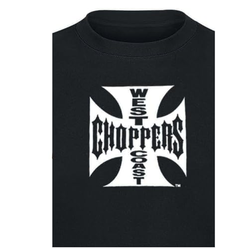 West Coast Choppers T-Shirt, Man，Shirts，Black, Iron Cross Logo Front and Back Design4