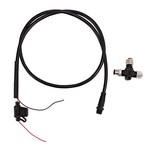 TOTITOM for NMEA 2000 Cable, for NMEA 2000 Starter Kit, Backbone Cable with Tee Connector 3A Fuse 5Pin Thread 1m Long IP67 Waterproof for NMEA 2000 Network