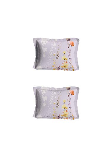 Image of DDECOR - Rose Haze 100% Cotton Double Bedsheet with 2 Pillow Covers, King Size, Purple