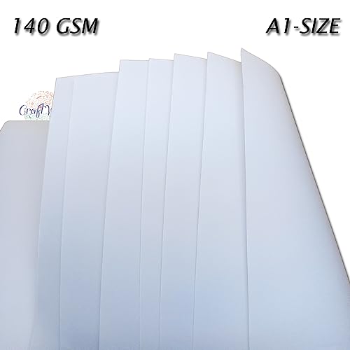 Image of CRAFTWAFT A1 Large Natural Cartridge Paper White 30X22 Inch Paper 140 GSM Ideal for Drawing, Craft, Project, Painting, Design (5)