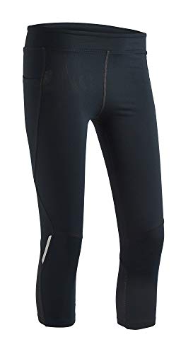 COOLOMG Legging de compression pour fille + collants 3/4 + short d'entraînement pour enfants avec poches profondes - Noir - X-Small Cover