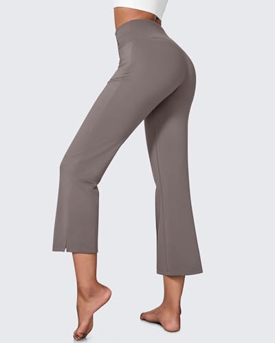 Image of G4Free Flare Yoga Pants Women Ankle Casual Pants with Pockets Strechy Bootcut Wide Leg Dress Pants Petite /Regualr /Tall