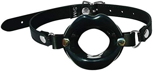 Sex & Mischief Silicone Lips Open Mouth Gag, Black