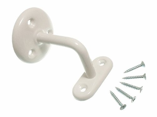 Support mural de rail d'escalier acier blanc 63mm anti-jeu