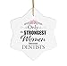 Dentist Ornament for Christmas Tree - Snowflake Shaped - Only The Strongest - Gifts for Dental School Clinic National Dentist Day Dentistry Student - Ceramic, White