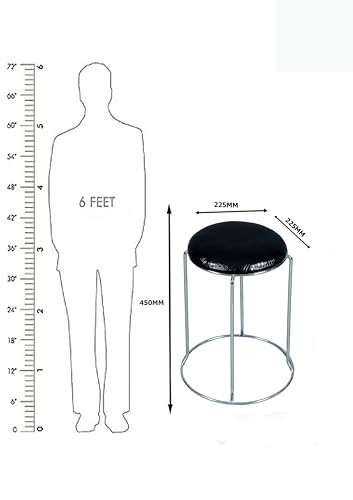 Image of NGFC Steel Stool for Indoor /Outdoor Use - Home, Medical, Hospital, Food, Doctor, Kitchen, Office, Cafe, Cafeteria - Metal Bar Chair (Cushion Round, Silver pk2)